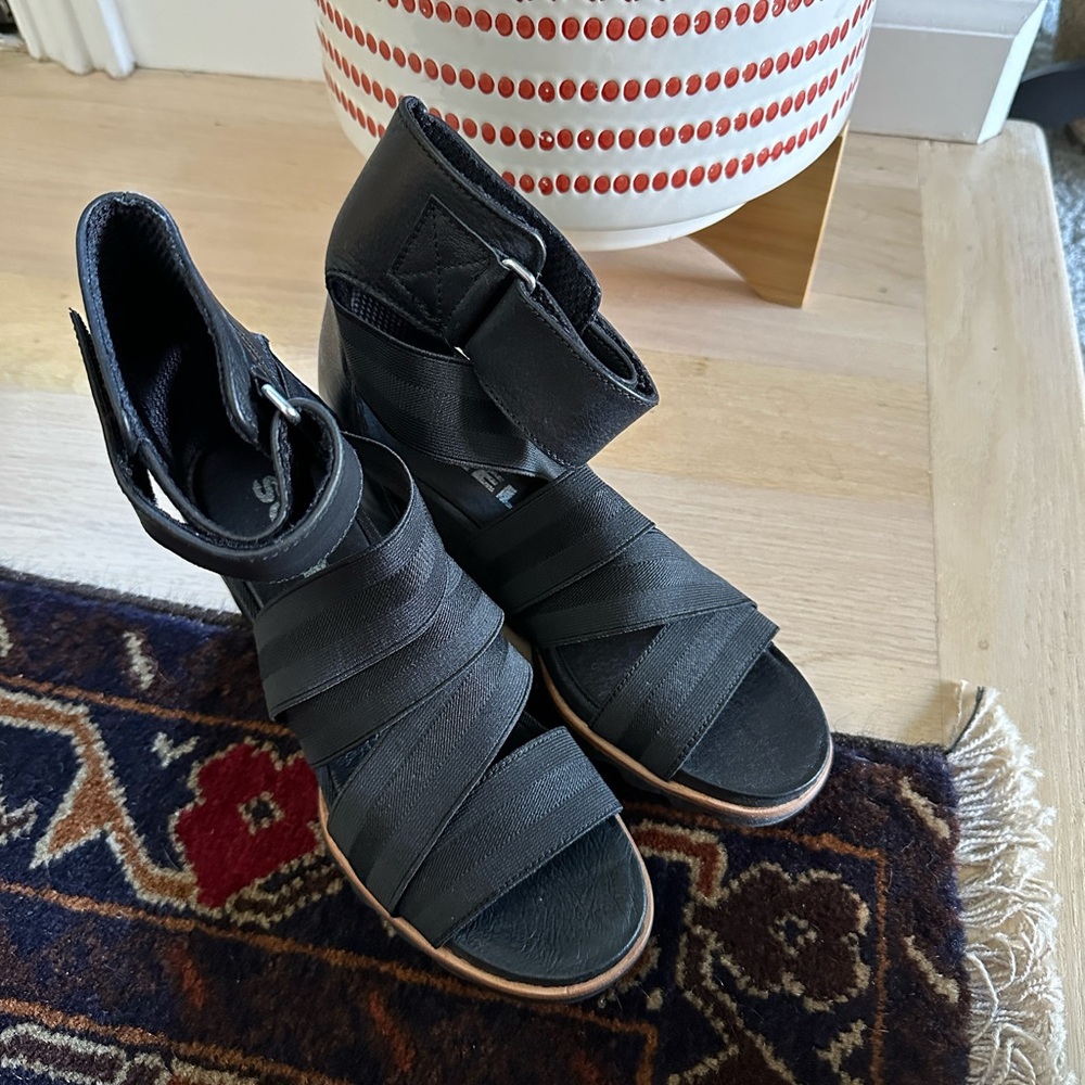 Sorel wedge heel sandals, size 8